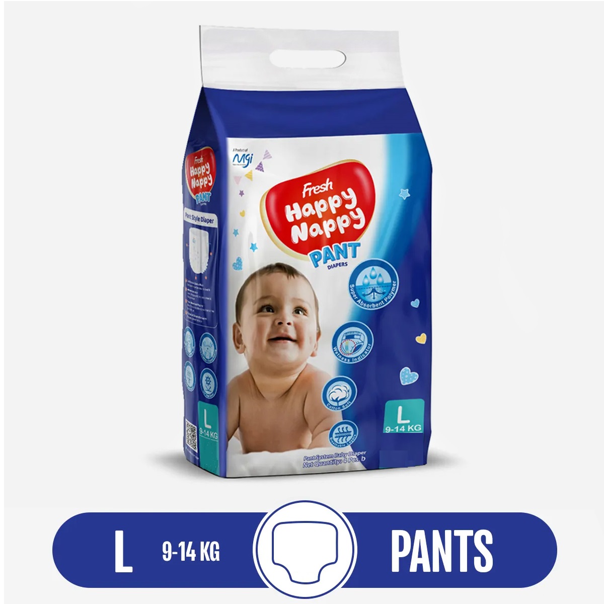 Happy Nappy Pants Diaper 5pcs L