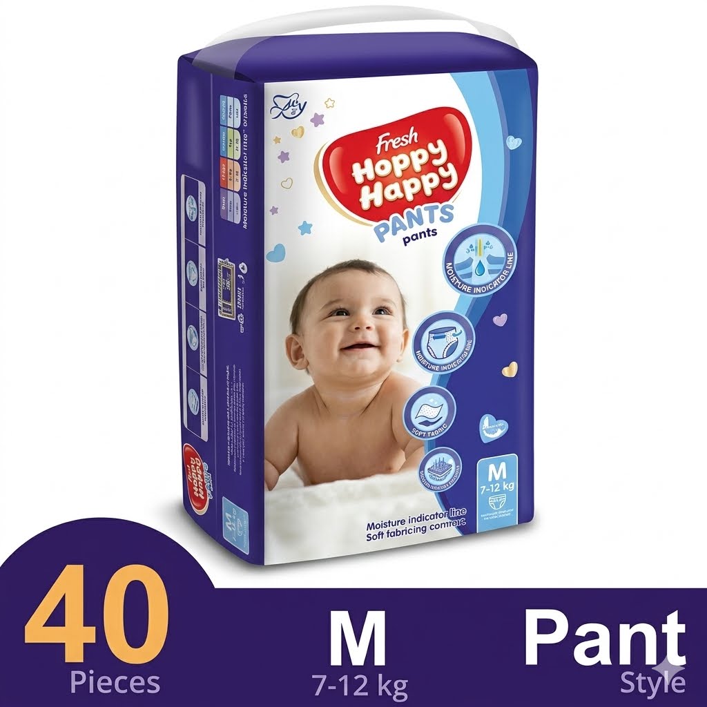 Happy Nappy Pants Diaper 40pcs M