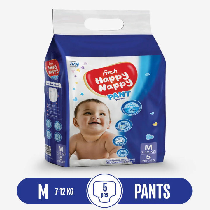 Happy Nappy Pants Diaper 5pcs M